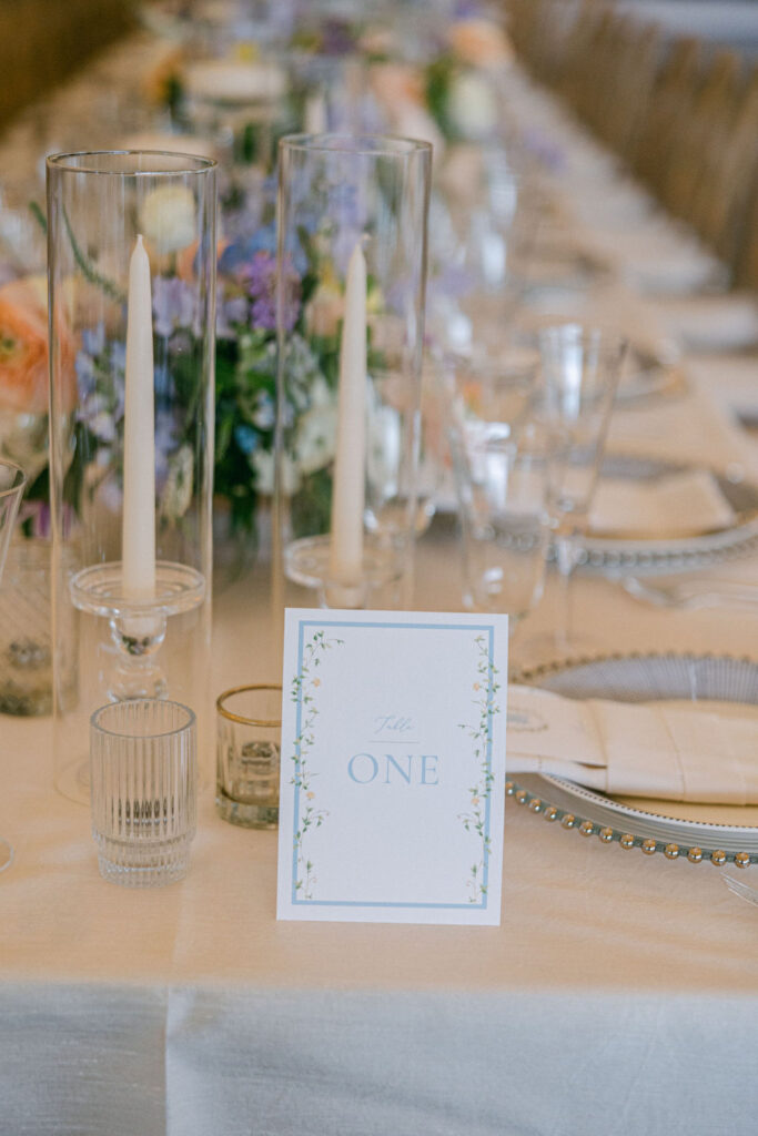 Table Card on beautiful table set up.