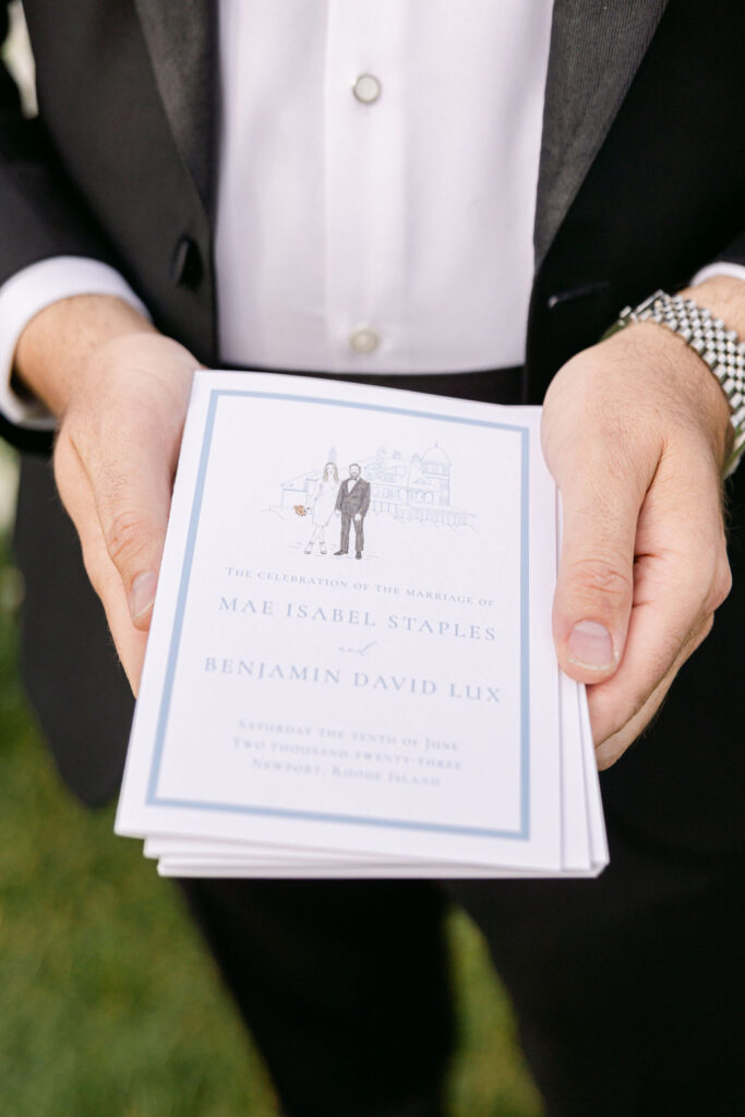 Programs for wedding at Castle Hill Inn.