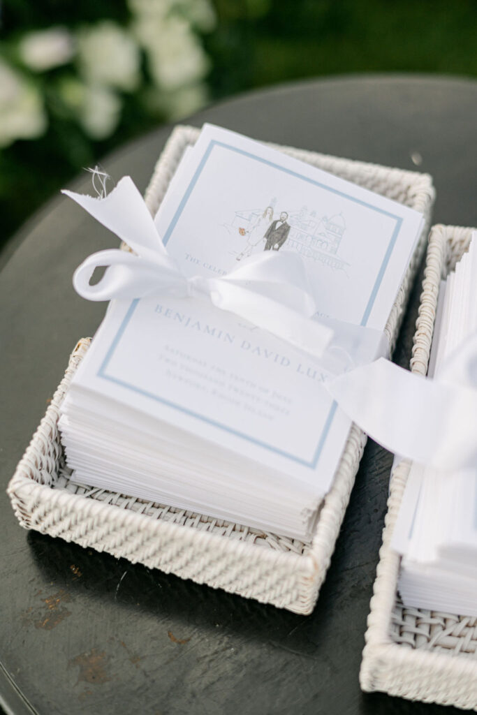 Programs for wedding at Castle Hill Inn.