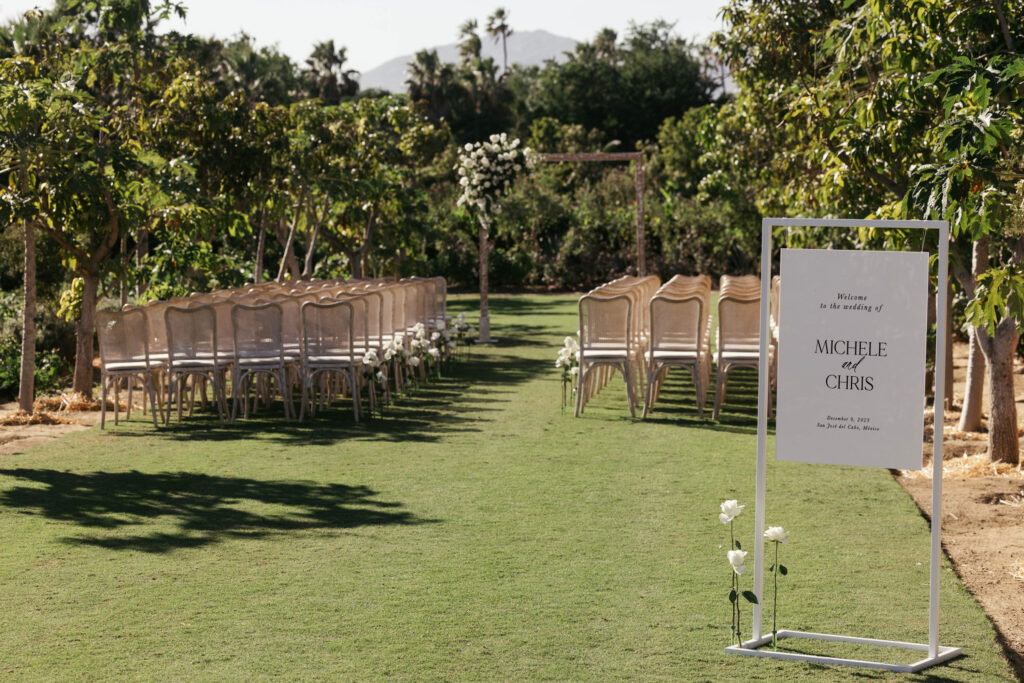 ceremony seating at Flora Farms
