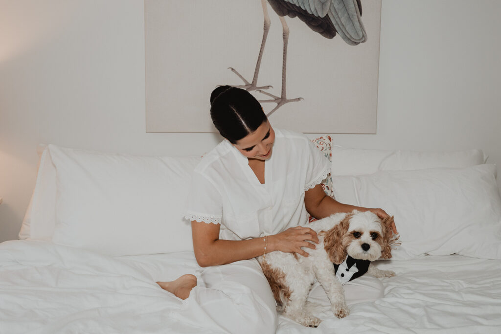 bride and pup