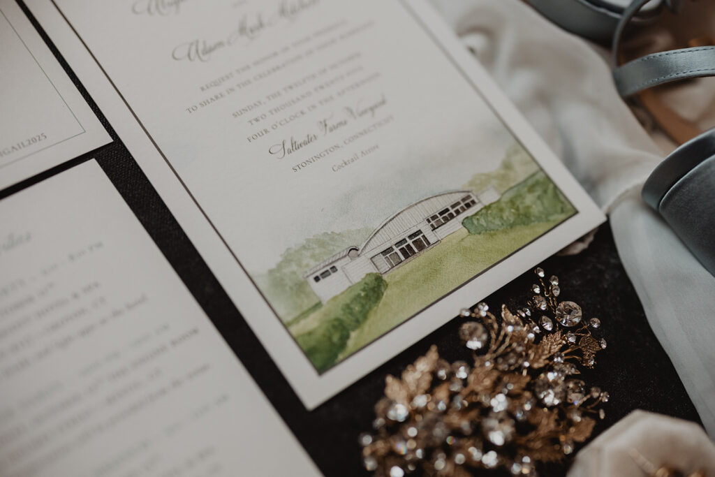 watercolor image of saltwater farm brewery