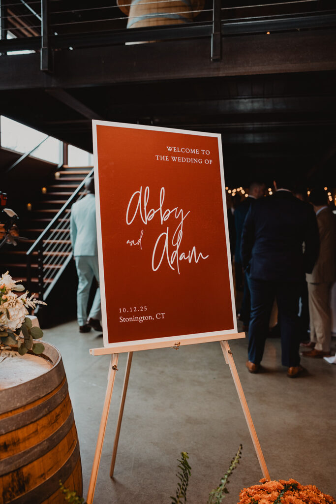 Welcome sign saltwater farm vineyard